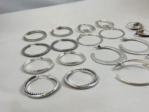 lot 2 image: 10 Pairs of Silver Hoop Earrings