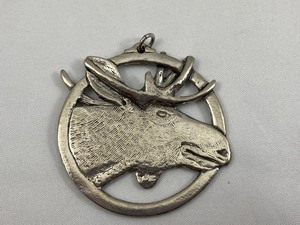 lot 20 image: Vintage Havstad Tinn Norway Pewter Moose Elk Pendant - Signed