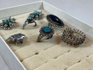 lot 28 image: Vintage Sterling, Turquoise, Onyx, & Costume Jewelry lot