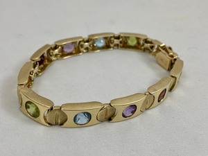 lot 35 image: Stunning 14kt Yellow Gold Bracelet w Semi Precious Stones