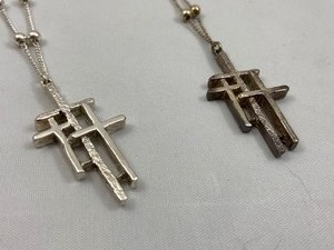 lot 44 image: Pair of Sterling Silver Cross Necklaces