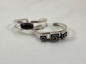 lot 63 image: Pair Sterling Silver Cuff Bracelets