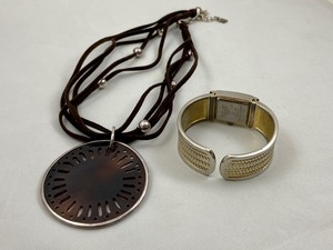 lot 76 image: Silpada Sterling Necklace & Studio Womens Watch