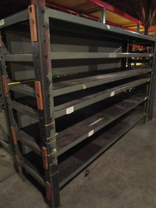 lot 129 image: F.O.K SOLID STEEL SHELVING