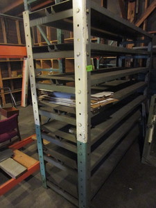 lot 133 image: F.O.K. SOLID STEEL SHELVING UNIT
