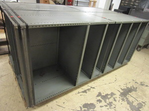 lot 214 image: METAL SHELVING UNITS, WITH ADJUSTABLE SHELVES
