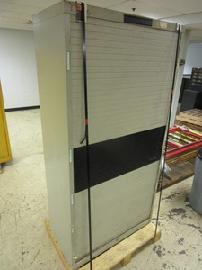 lot 218 image: STORAGE CABINET, WITH PULL-DOWN SHUTTER DOOR