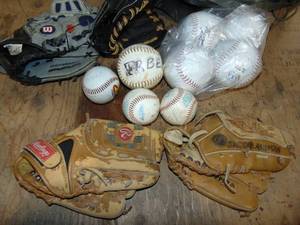 lot 124 image: Baseball Gloves and Balls