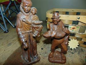 lot 131 image: Statues and Woven Basket