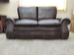 lot 20 image: Faux Leather Loveseat