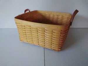 lot 69 image: Longaberger Leather-Handled Basket