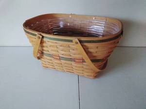 lot 70 image: Longaberger Red & Green Handled Basket