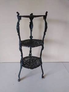 lot 107 image: Three-Tier Wrought Iron Plant Stand