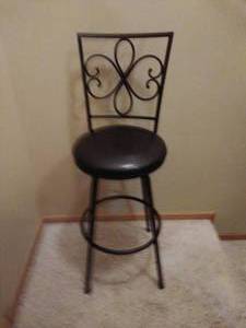 lot 167 image: Pair of Black Metal Barstools