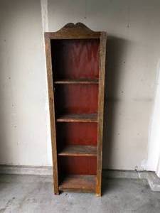 lot 205 image: Old Wood Bookshelf