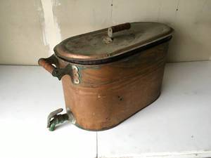 lot 215 image: Covered Copper Bucket with Spigot