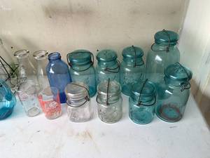 lot 221 image: Lot of Glass Jars and Bottles