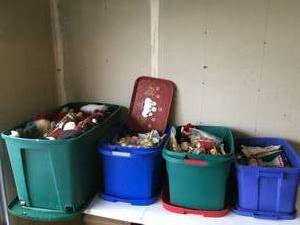 lot 244 image: Four Tubs Packed with Christmas Items and Decor