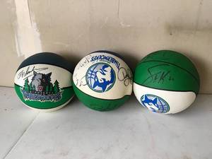 lot 249 image: Three Early 90s Minnesota Timberwolves Signed Basketballs