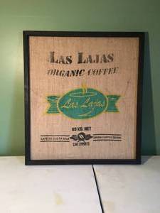lot 278 image: Framed Las Lajas Organic Coffee Sack