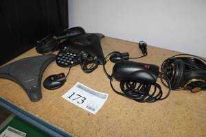 lot 173 image: Lot of (2) Polycom Telecommunication Conference Phone Systems