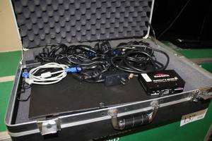 lot 180 image: Magenta Transmitters and Receivers with Carry Case, Cords