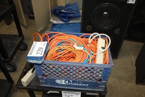 lot 229 image: Extension Cords, Power Strip, Misc. Cables