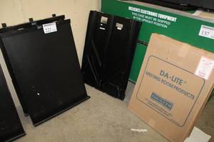 lot 222 image: Lot of (3) Draper Easel Stands with 3-Packs of Da-Lite Easel Pad Paper 27x34in.