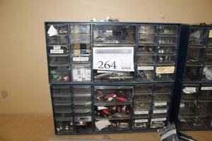 lot 264 image: Lot of (2) Parts Organizer Cabinet 23-Drawer, Misc. Cable Connectors