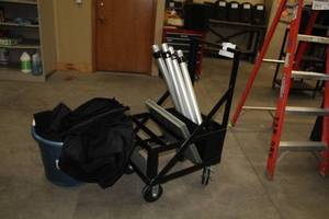 lot 440 image: Da-Lite Short Tech Surround Pipe and Drape with Carts and Poles