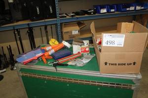 lot 498 image: Caulk Guns, Power Fasteners, Keyhole Drill Bits, Hilti Sheet Metal Fasteners, Nylon Straps, And More