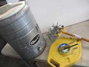 lot 50 image: Cooler, Hose, Garden Tool