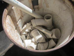 lot 188 image: PVC Joints, Metal barrel