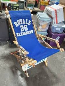 lot 18 image: Unique Hand Crafted Hockey Stick Folding Sling Chair
