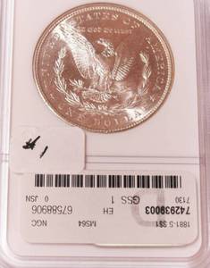 lot 1 image: 1881-S Morgan Silver Dollar