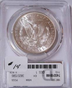 lot 14 image: 1887 Morgan Silver Dollar