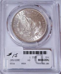 lot 15 image: 1887 Morgan Silver Dollar