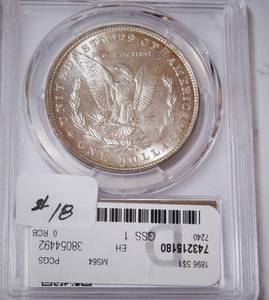 lot 18 image: 1896 Morgan Silver Dollar
