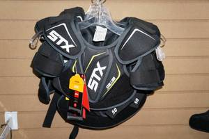 lot 155 image: 3 STX Stallion 50 Youth Shoulder Pads
