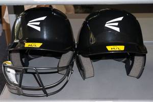 lot 307 image: 2 Easton Batting Helmets 1 with Cage
