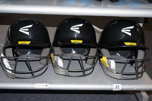 lot 309 image: 3 Easton Batting Helmets with Cages