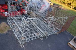 lot 112 image: 3 Metal Wire Storage Bins