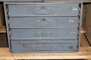 lot 138 image: Metal Organizer with Contents
