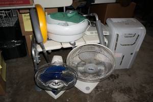 lot 421 image: Fans, Dehumidifier, Shower Chair