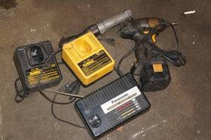 lot 262 image: Panasonic Drill, Chargers, Mac Air Ratchet