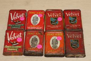 8 Vintage Tobacco Cans