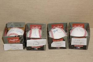 4 Signed Twins Baseballs