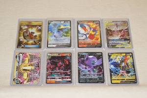 8 Rare Pokemon Full Art Cards - Gold