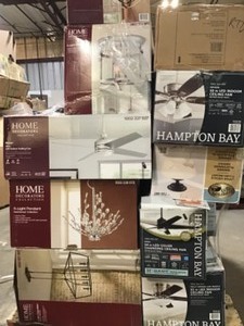 lot 17 image: Pallet with Ceiling Fans and lights customer returns review pictures