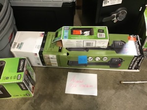 lot 31 image: Assorted Mailboxes, storage Bins and safe customer returns review pictures
